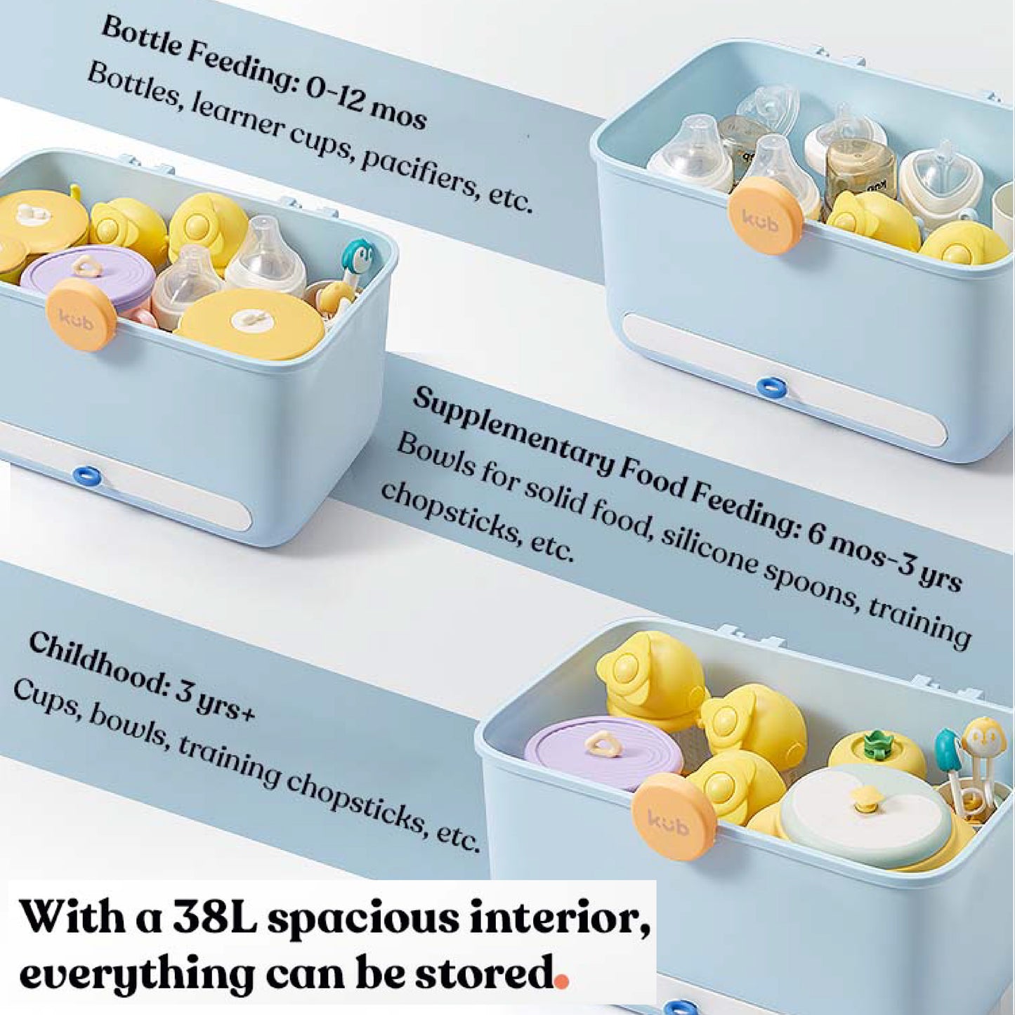 KUB Multifunctional Huge 38L Storage & Drying Box for Foods & Accessory - Ivory
