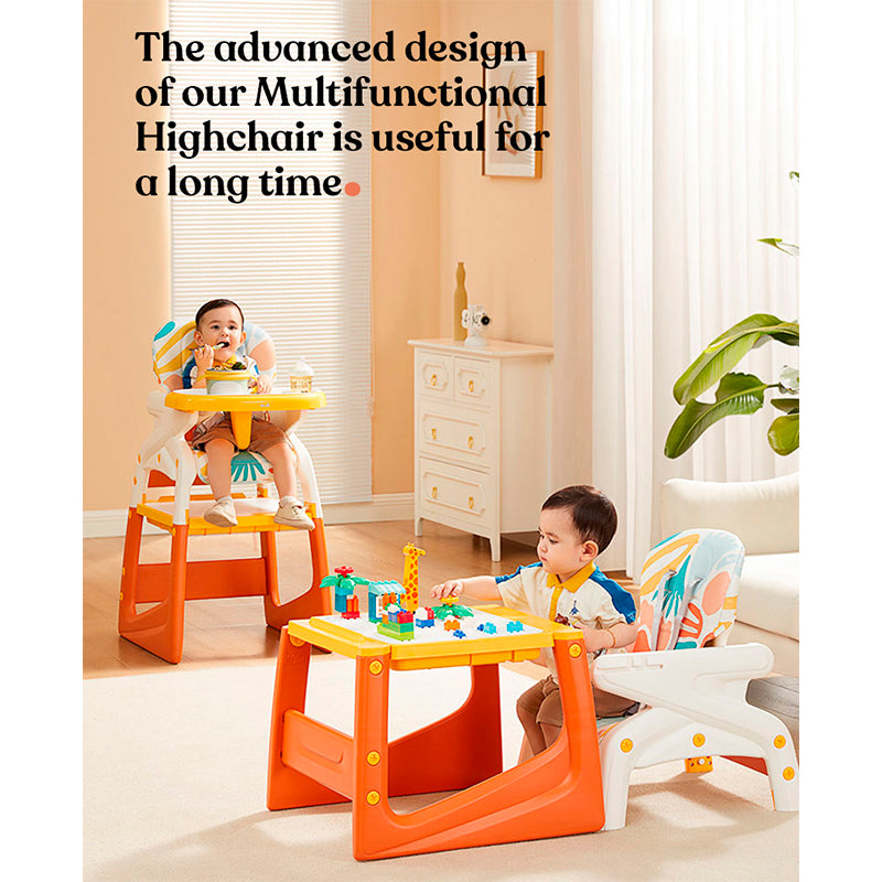 KUB Multi-Functional Feeding High Chair and Chair/Table Combination - Blue and Red