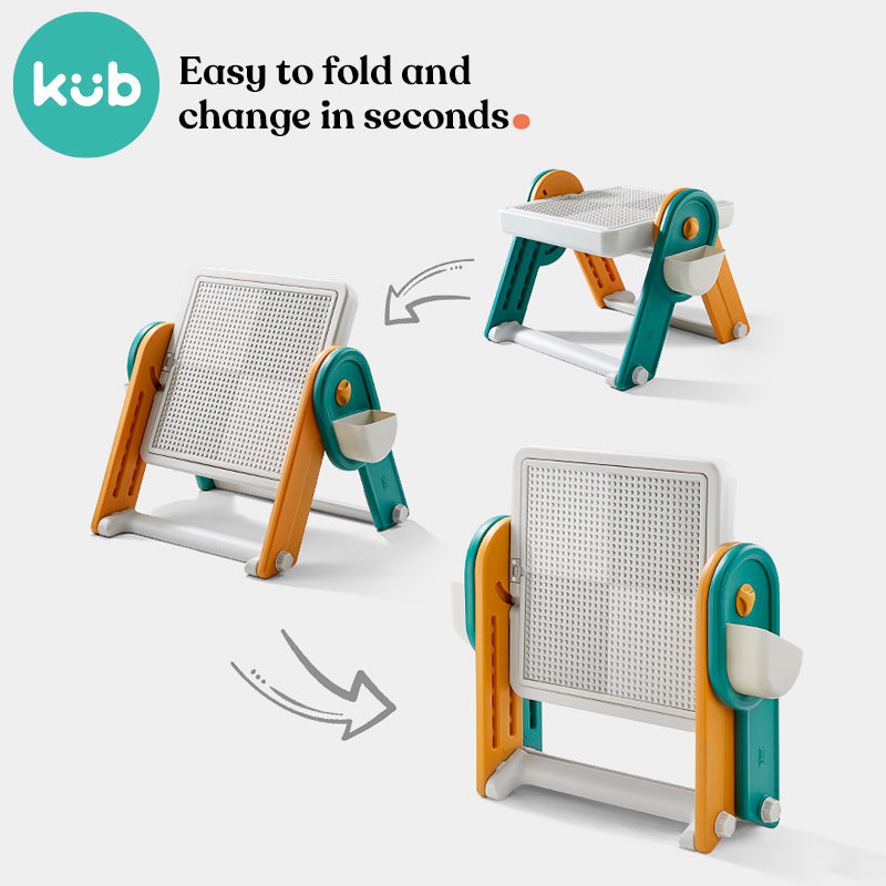KUB Multi-Functional Building Block Table with Drawing Board, Easel & Chair