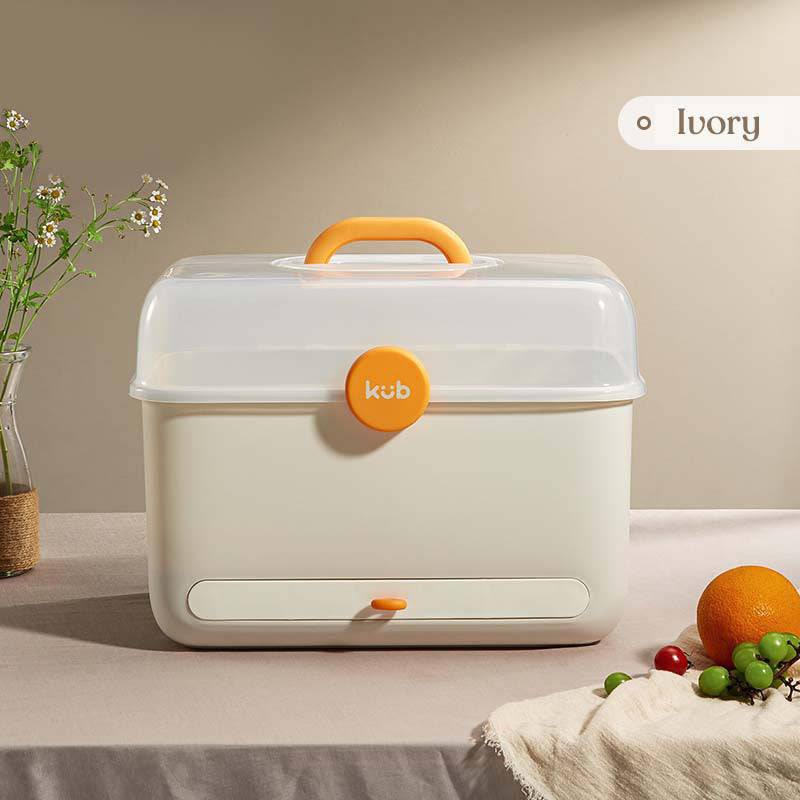 KUB Multifunctional Huge 38L Storage & Drying Box for Foods & Accessory - Ivory