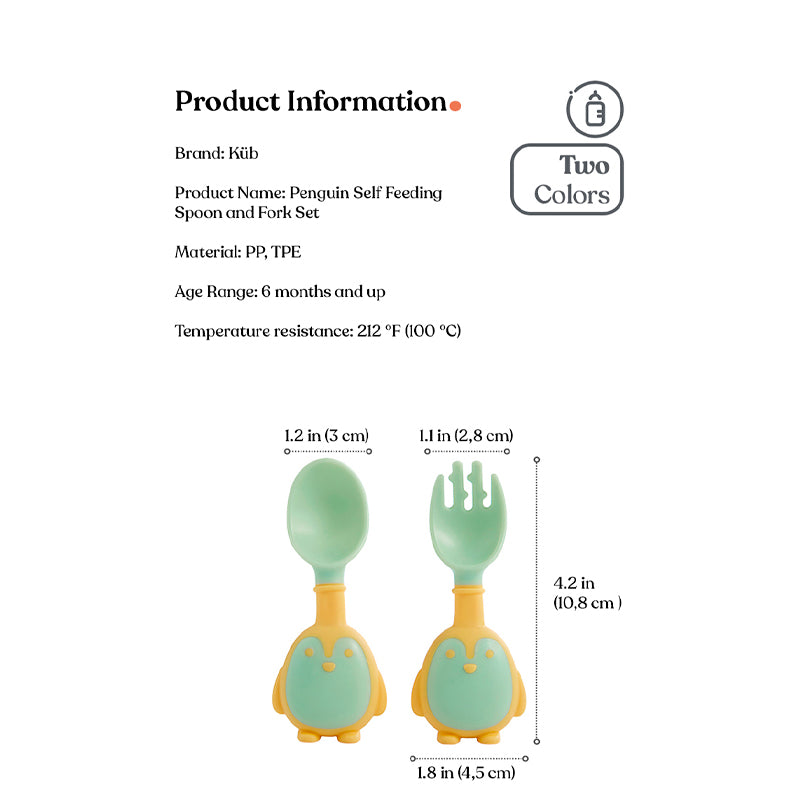 KUB Penguin Fork & Spoon Set : 0 - 4 years