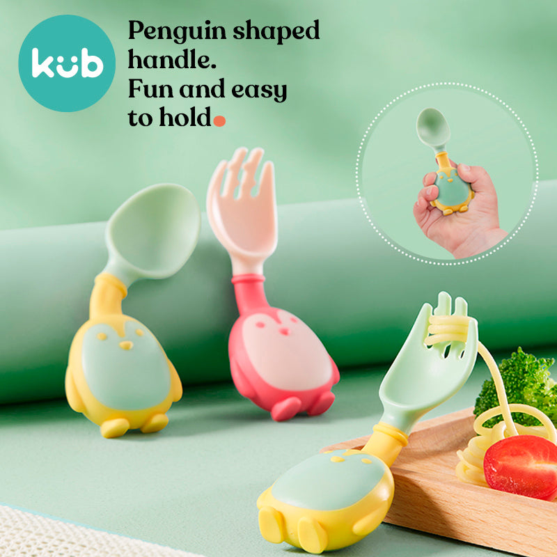 KUB Penguin Fork & Spoon Set : 0 - 4 years