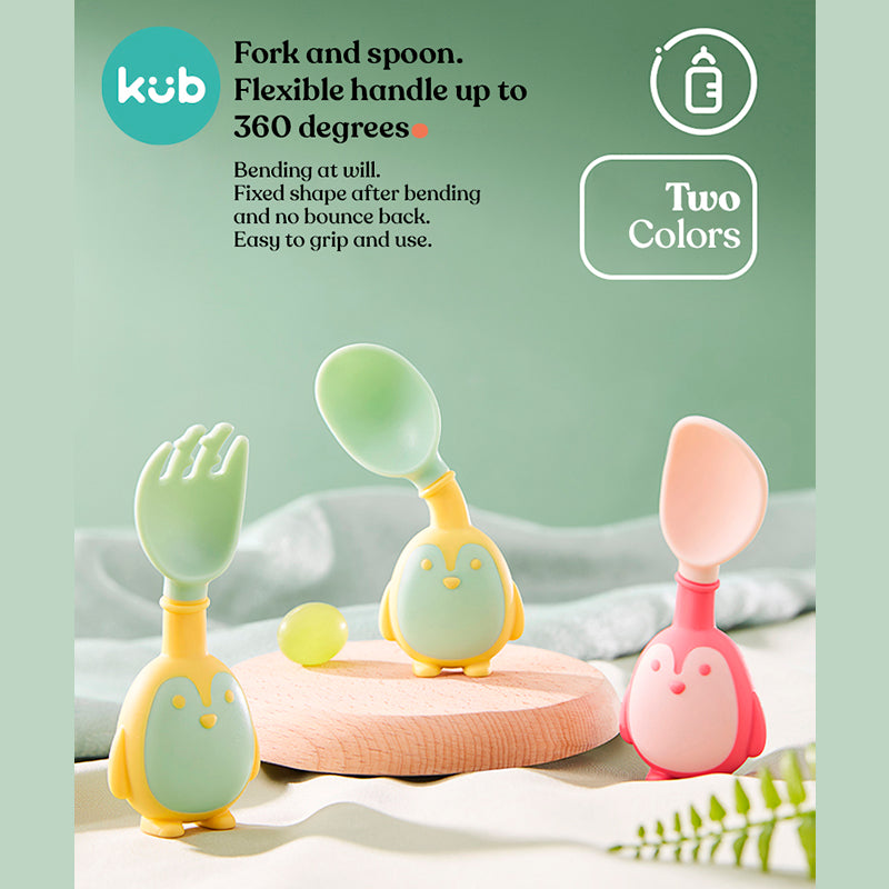 KUB Penguin Fork & Spoon Set : 0 - 4 years