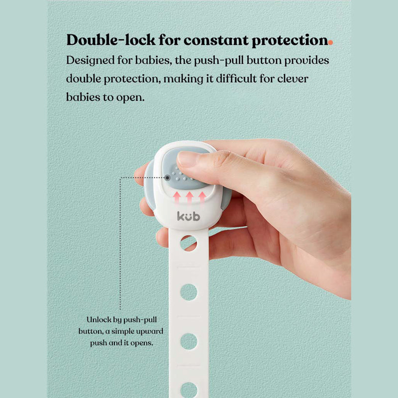 KUB Adjustable Safety Lock for Drawers, Cupboards, Cupboards & more - 2-pack