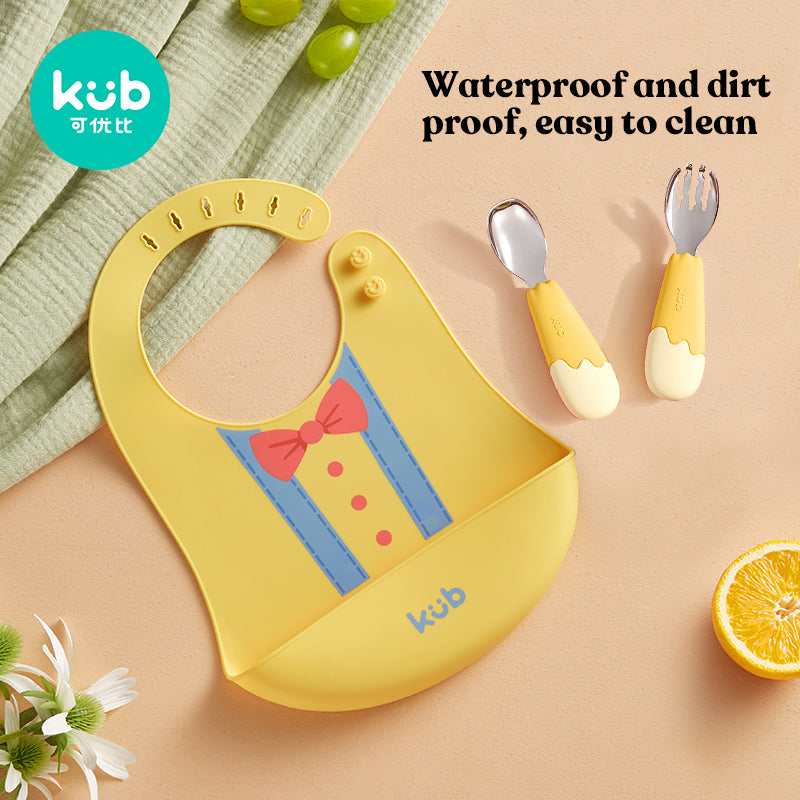 KUB Foldable Silicone Bib - PREMIUM - Yellow
