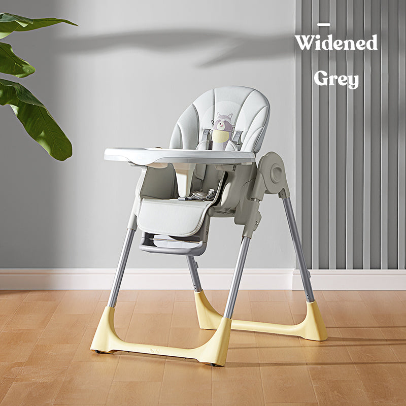 KUB Premium Portable Feeding Highchair with Adjustable Height - GreyYellow