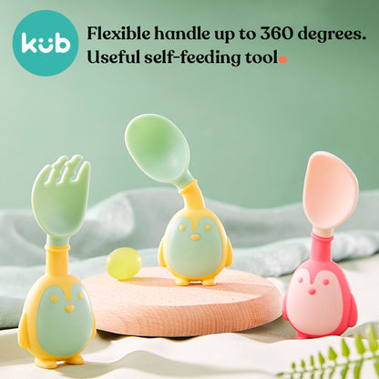 KUB Penguin Fork & Spoon Set : 0 - 4 years