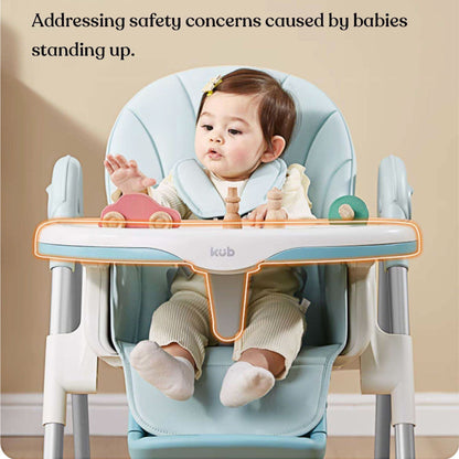 KUB Premium Portable Feeding Highchair with Adjustable Height - GreyYellow