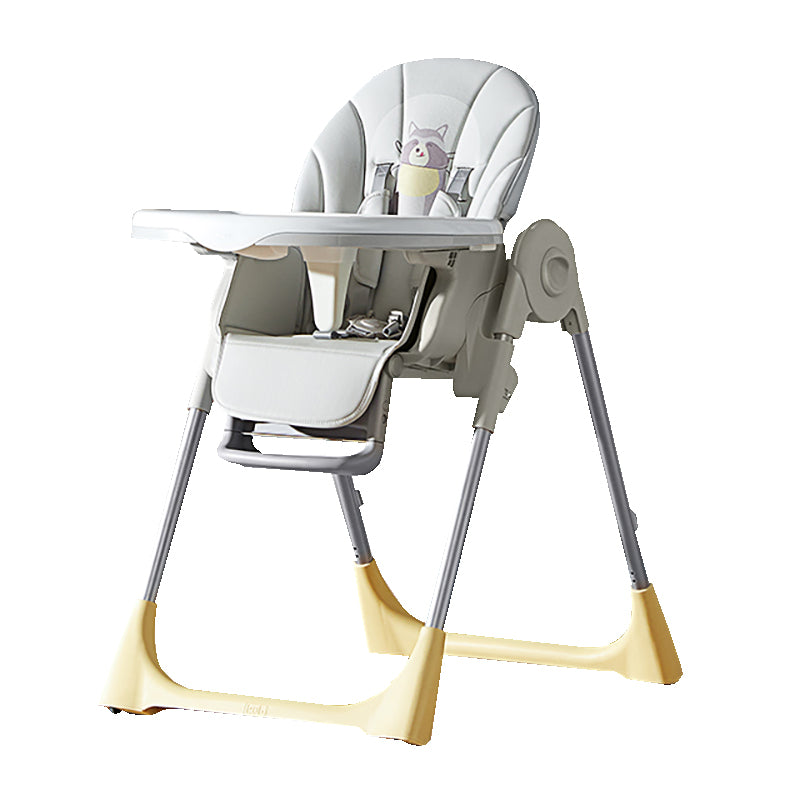 KUB Premium Portable Feeding Highchair with Adjustable Height - GreyYellow