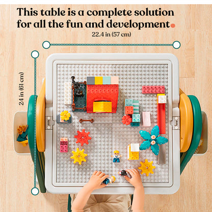 KUB Multi-Functional Building Block Table with Drawing Board, Easel & Chair