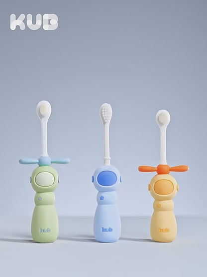KUB Astronaut Kids Toothbrush for Children STAGE 1 : 1-3 Years - Yellow