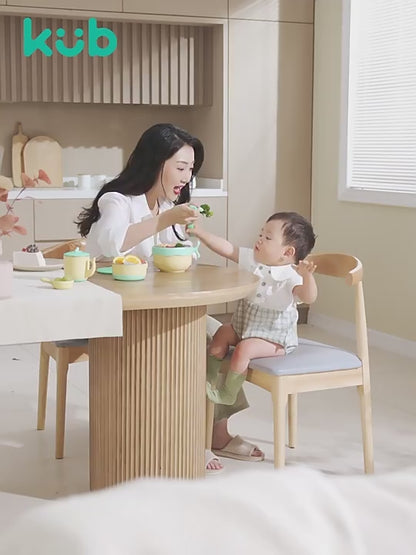 KUB Premium Portable Feeding Highchair with Adjustable Height - GreyYellow